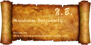 Nussbaum Bernadett névjegykártya